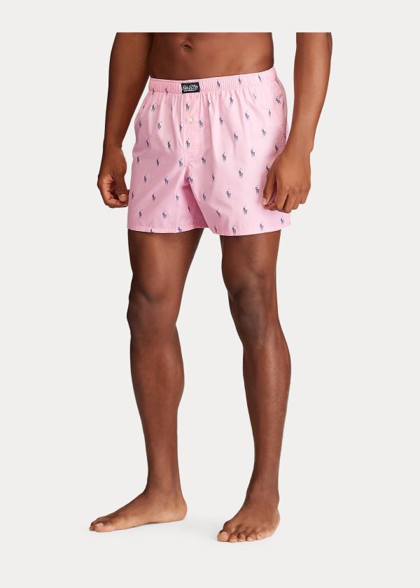 Boxer Polo Ralph Lauren Hombre Rosas / Azules - Signature Pony Cotton - FLDKU5340